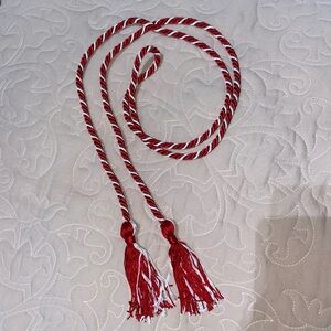 Red and White Twisted Tassel Graduation Cord High School College Ceremony